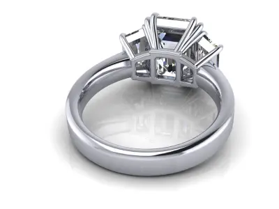 Double Prongs Woman Ring 3D print model