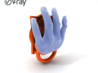 Decorative Bronze Hand Door Knocker Model Pack Low-poly 3D model