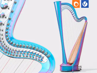 Iridescent symphony Harp  3D model