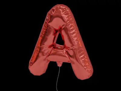 Balloons gold foil balloon letter 3D model