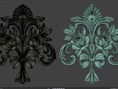 furniture 3d model cnc decor flower rose 3D model