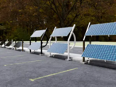 Solar-Powered-Tracking System Wall Models Low-poly 3D model