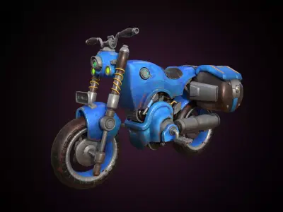 Stylized Solarpunk Motorcycle 3D model