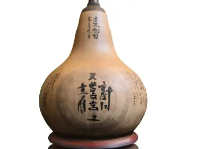 Antique Chinese Gourd Vessel Low-poly 3D model