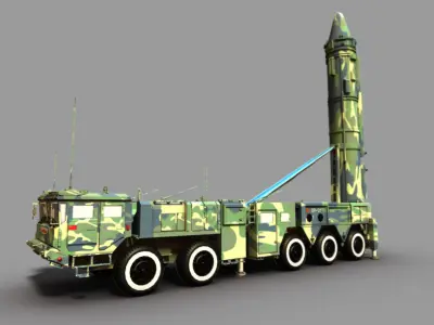 df-21c The dong feng 21 c medium-range ballistic missile 3D model