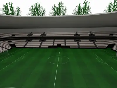 Football Stadium Low-poly 3D model 13