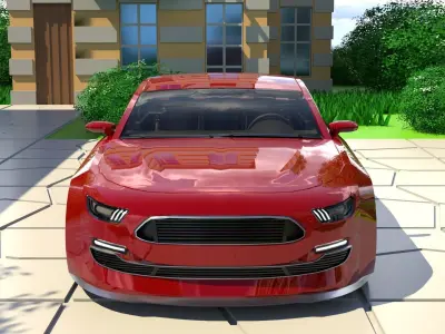 Generic Small 4 Door Hatchback With Sport Package Low-poly 3D model