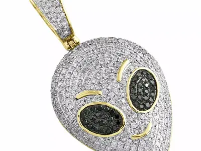 Luxury Alien Head Pendant 3D print model