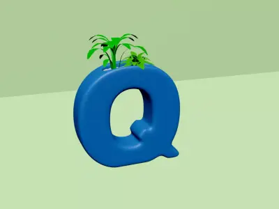 Vase Q - Alphabet Vases Collection Letters - STL Printable 3D print model