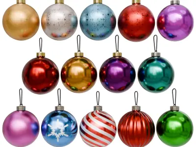 Christmas Ball Collection 01 Low-poly 3D model