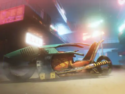 Cyberpunk Motorcycle  Concept Low-poly 3D model