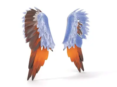 Majestic Orange Wings model pack Low-poly 3D model