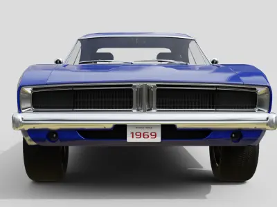 Classic Muscle Car - Animation and Game-Ready Low-poly 3D model