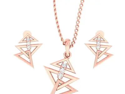 Pendant Earrings combo - 316 3D print model