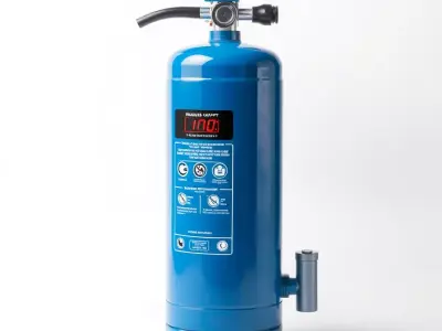 Blue Fire Extinguisher Model Pack with Digital Display Low-poly 3D model