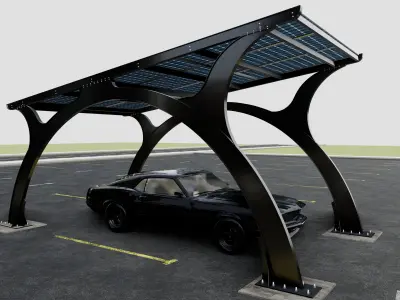 ARCHED TYPE MODERN CARPORT TYPE-4 3D model