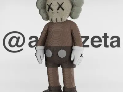 Kaws Companion x BFF 8 bits Textured Low-poly 3D model