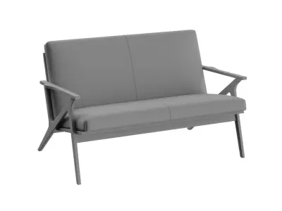 Cavell Leather Loveseat 3D model