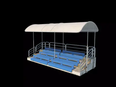 Outdoor Movable Grandstand with Canopy Roof 3D model