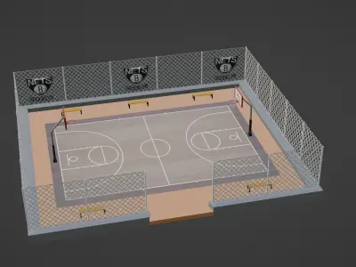Basketball Stadium - Brooklyn Nets Low-poly 3D model