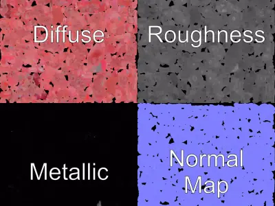 Soft Pink Floral model pack Low-poly 3D model