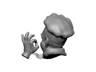 man head cook 3D print model