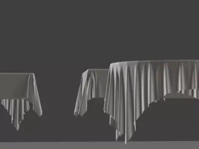 Detailed tablecloth 3D model