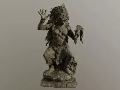 Balinese Rangda Goddess Statue 3D model
