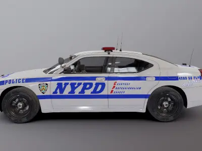 Dodge Charger NewYork police car Low-poly 3D model