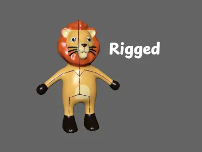 High-Quality 3D Cute Lion - Animated for Games  Low-poly 3D model