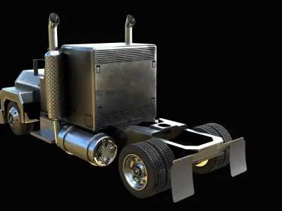 Semi-Truck Game-ready PBR semi truck Low-poly 3D model