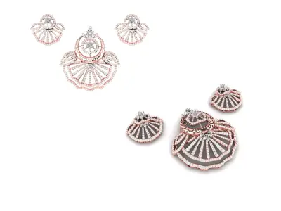 Rose Gold Diamond Pendant 3D Print Model 3D print model 2