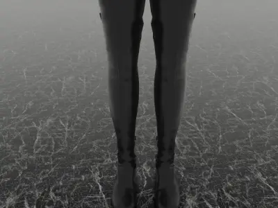 PRADA HIGH LEATHER BOOTS 3D SHOES Low-poly 3D model