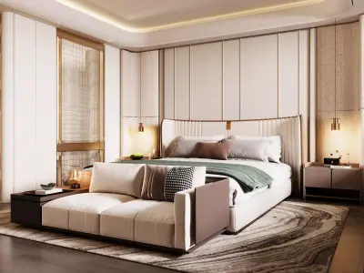 Modern Bedroom 3D Model 3D model