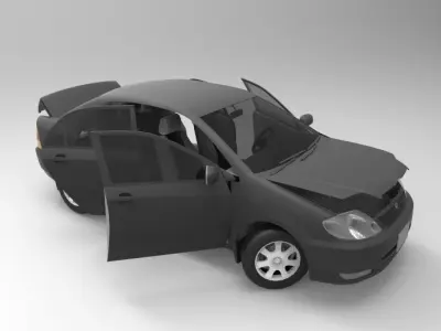 Toyota Corolla rigged Free low-poly 3D model