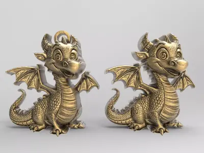 cute dinoser keychain 3D print model