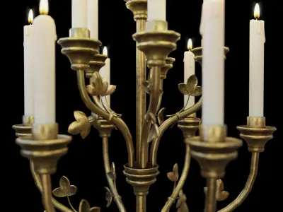 Floor Standing Candle Holder Low-poly 3D model