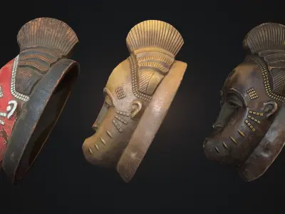 African mask 2 Low-poly 3D model
