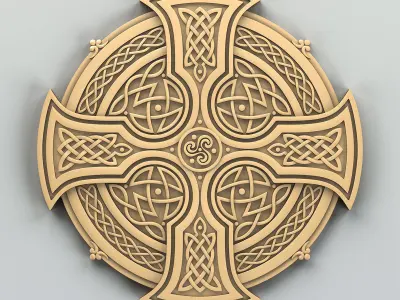 Round rosette 037 Celtic 3D model