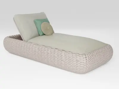 Soft chaise lounge in modern style 3D model