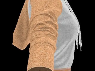 Girl hoodie  Low-poly 3D model