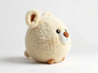Fluffy Plush Toy with Oversized Ears model pack Low-poly 3D model