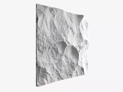 06-RockPanel piece of rock on wall 3D model