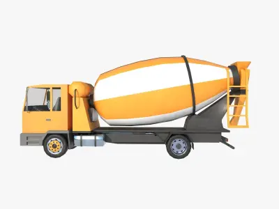 mixer truck Low-poly 3D model