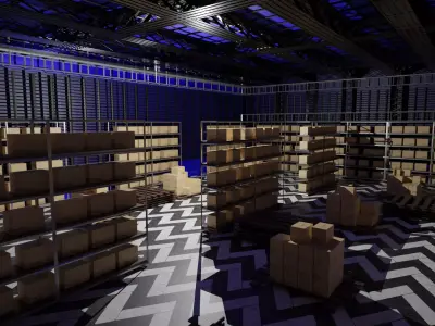 Warehouse Interior Low-poly 3D model