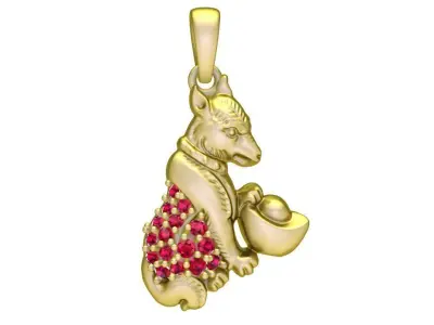 Luxury Peacock Pendant with Gemstone Accents 3021 3D print model