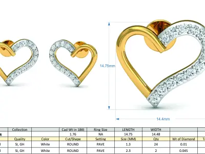 Diamond Locket Set 3D print model 5
