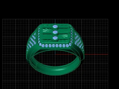 Print Ready STL 3DM  Gents Rings Diamond Men Ring  3D print model 101