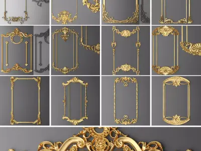 Collection stucco molding frame 3D model