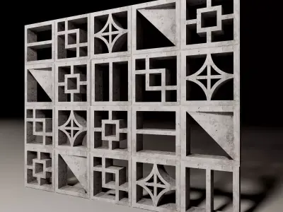 Collection of Six Concrete Lattices 3D model